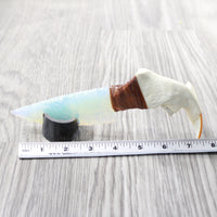 Beaver Jaw Handle Opalite Blade Ornamental Knife #8759     Mountain Man Knife