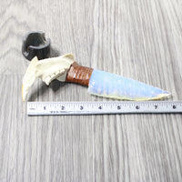 Beaver Jaw Handle Opalite Blade Ornamental Knife #8759     Mountain Man Knife