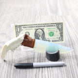 Beaver Jaw Handle Opalite Blade Ornamental Knife #8759     Mountain Man Knife