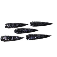 5 Obsidian Ornamental Spearheads  #2759     Arrowhead
