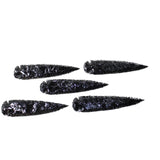 5 Obsidian Ornamental Spearheads  #2759     Arrowhead