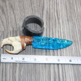 Muskrat Skull Handle Glass Blade Ornamental Knife #31768