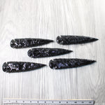 5 Obsidian Ornamental Spearheads  #2759     Arrowhead