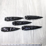 5 Obsidian Ornamental Spearheads  #2759     Arrowhead