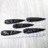 5 Obsidian Ornamental Spearheads  #2759     Arrowhead