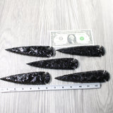 5 Obsidian Ornamental Spearheads  #2759     Arrowhead