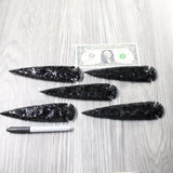 5 Obsidian Ornamental Spearheads  #2759     Arrowhead