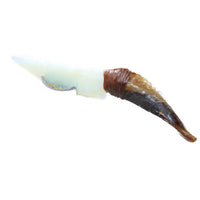 Goat Horn Handle Opalite Blade Ornamental Knife #2759     Mountain Man Knife