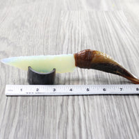 Goat Horn Handle Opalite Blade Ornamental Knife #2759     Mountain Man Knife