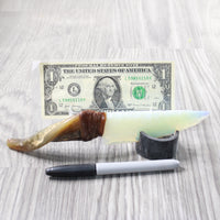 Goat Horn Handle Opalite Blade Ornamental Knife #2759     Mountain Man Knife
