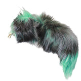 1 Dyed Silver Fox Tail Key Ring #1759  Taxidermy Keychain Tassel Bag Tag