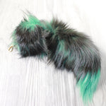 1 Dyed Silver Fox Tail Key Ring #1759  Taxidermy Keychain Tassel Bag Tag