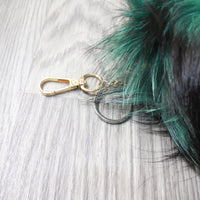1 Dyed Silver Fox Tail Key Ring #1759  Taxidermy Keychain Tassel Bag Tag