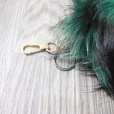 1 Dyed Silver Fox Tail Key Ring #1759  Taxidermy Keychain Tassel Bag Tag