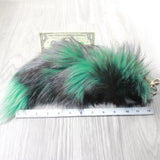 1 Dyed Silver Fox Tail Key Ring #1759  Taxidermy Keychain Tassel Bag Tag