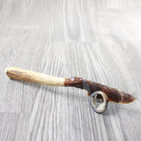 Moose Antler Handle Stone Blade Ornamental Knife #9759    Mountain Man Knife