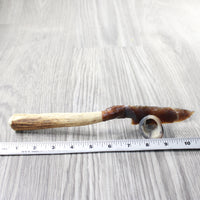 Moose Antler Handle Stone Blade Ornamental Knife #9759    Mountain Man Knife