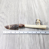 Moose Antler Handle Stone Blade Ornamental Knife #9759    Mountain Man Knife