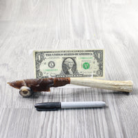 Moose Antler Handle Stone Blade Ornamental Knife #9759    Mountain Man Knife