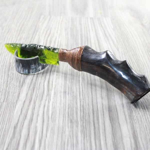 Impala Horn Handle Glass Blade Ornamental Knife #2859    Mountain Man Knife