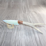 Deer Antler Handle Opalite Blade Ornamental Knife #10168