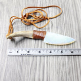 Deer Antler Handle Opalite Blade Knife Necklace  #5859  Mountain Man Necklace