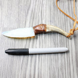 Deer Antler Handle Opalite Blade Knife Necklace  #5859  Mountain Man Necklace