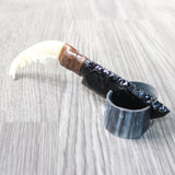 Fox Jaw Handle Obsidian Blade Ornamental Knife #1859  Mountain Man Knife