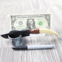 Fox Jaw Handle Obsidian Blade Ornamental Knife #1859  Mountain Man Knife