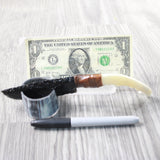 Fox Jaw Handle Obsidian Blade Ornamental Knife #1859  Mountain Man Knife