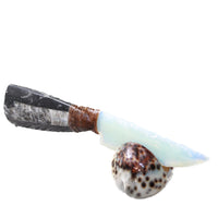 Orthoceras Fossil Handle Opalite Blade Ornamental Knife #8859     Mountain Man Knife