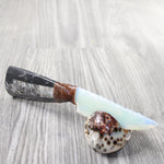 Orthoceras Fossil Handle Opalite Blade Ornamental Knife #8859     Mountain Man Knife