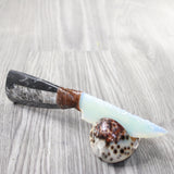 Orthoceras Fossil Handle Opalite Blade Ornamental Knife #8859     Mountain Man Knife