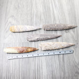 5 Stone Ornamental Spearheads  #9859     Agate Jasper Arrowheads
