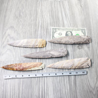 5 Stone Ornamental Spearheads  #9859     Agate Jasper Arrowheads