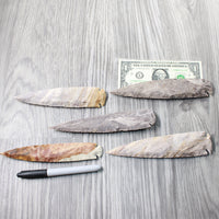 5 Stone Ornamental Spearheads  #9859     Agate Jasper Arrowheads