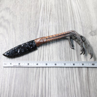 Turkey Foot Handle Obsidian Blade Ornamental Knife #9859  Mountain Man Knife