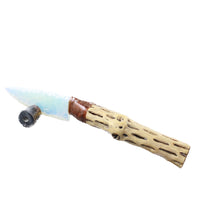 Cholla Cactus Wood Handle Opalite Blade Ornamental Knife #8859     Mountain Man Knife