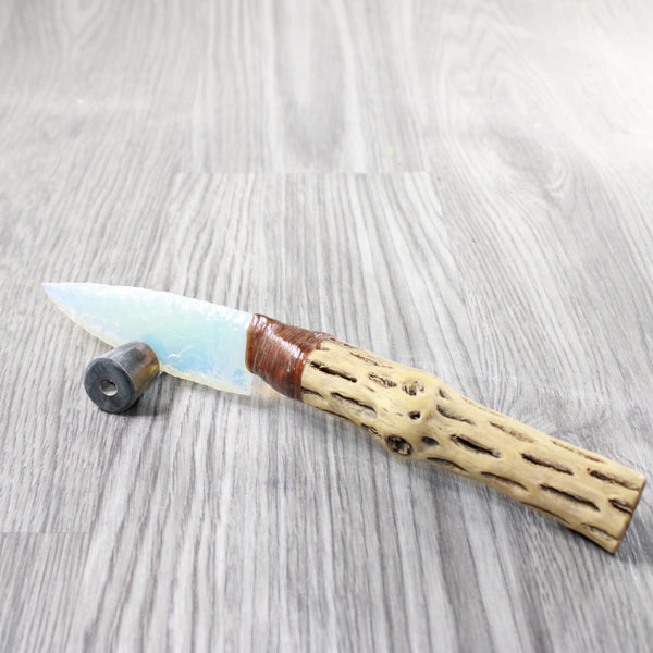 Cholla Cactus Wood Handle Opalite Blade Ornamental Knife #8859     Mountain Man Knife