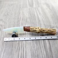 Cholla Cactus Wood Handle Opalite Blade Ornamental Knife #8859     Mountain Man Knife