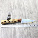 Cholla Cactus Wood Handle Opalite Blade Ornamental Knife #8859     Mountain Man Knife