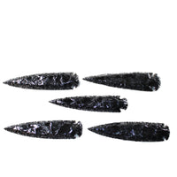 5 Obsidian Ornamental Spearheads  # 9959    Arrowhead