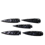 5 Obsidian Ornamental Spearheads  # 9959    Arrowhead