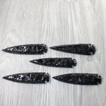 5 Obsidian Ornamental Spearheads  # 9959    Arrowhead