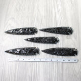 5 Obsidian Ornamental Spearheads  # 9959    Arrowhead