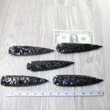 5 Obsidian Ornamental Spearheads  # 9959    Arrowhead