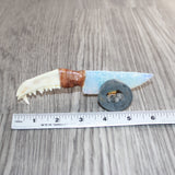 Badger Jaw Handle Opalite Blade Ornamental Knife # 03468