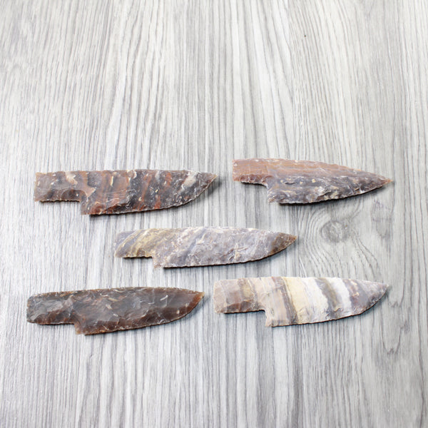 5 Stone Ornamental Knife Blades  #7959     Mountain Man Knife