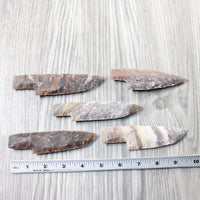 5 Stone Ornamental Knife Blades  #7959     Mountain Man Knife
