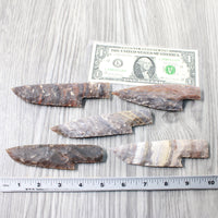 5 Stone Ornamental Knife Blades  #7959     Mountain Man Knife